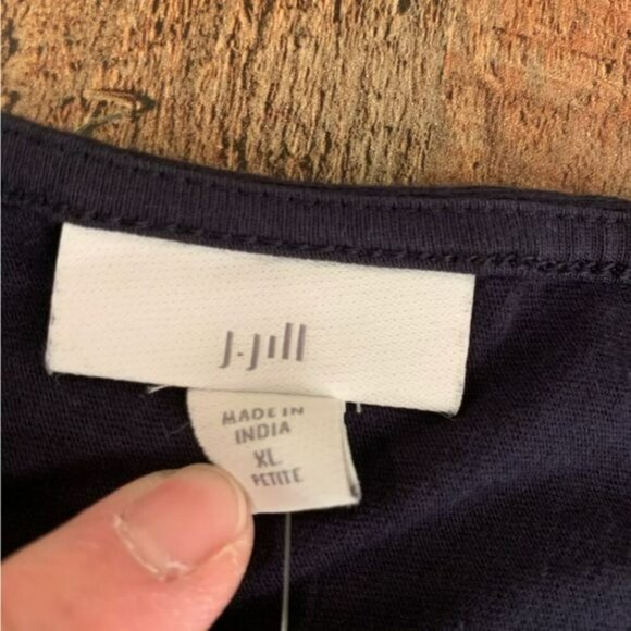 J. Jill navy blue 3/4 sleeve top blouse XLP petite - Picture 2 of 7